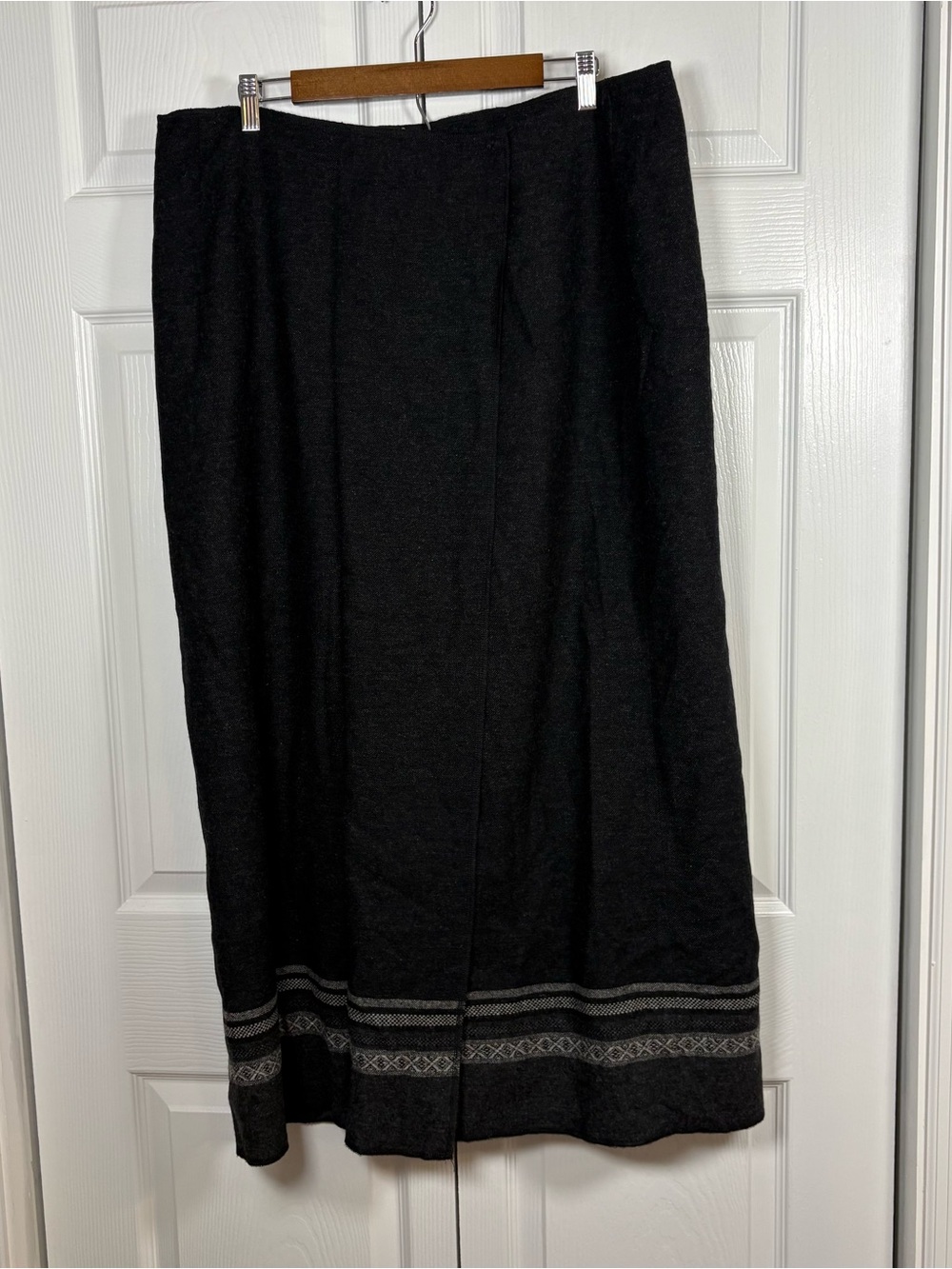 Vintage 90s Eddie Bauer Wool Wrap Maxi Skirt 20 Tall Dark Academia